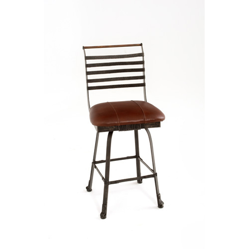Steel Traditions – Chandler Swivel Barstool With Leather Seat – Green ...